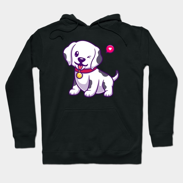 Cute Dalmatian Dog Wink Eye Cartoon Hoodie by Catalyst Labs